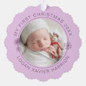 Baby's First Christmas Keepsake Photo オーナメントカード (裏面)