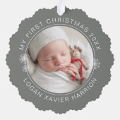 Baby's First Christmas Keepsake Photo オーナメントカード (裏面)