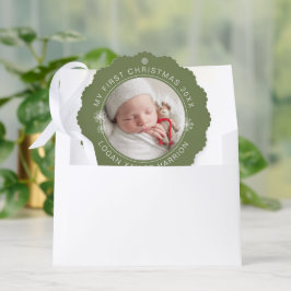 Baby's First Christmas Keepsake Photo オーナメントカード