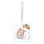 Baby's First Christmas | Light Blue Multi Photo キューブオーナメント (右)