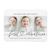 Baby's First Christmas Modern Simple 3 Photo マグネット (横)