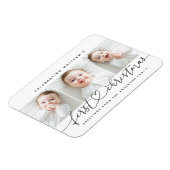 Baby's First Christmas Modern Simple 3 Photo マグネット (左側)