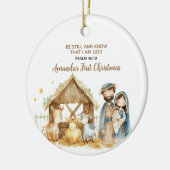 Baby's First Christmas Nativity Animal Bible Verse セラミックオーナメント (左)