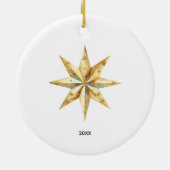 Baby's First Christmas Nativity Animal Bible Verse セラミックオーナメント (裏面)