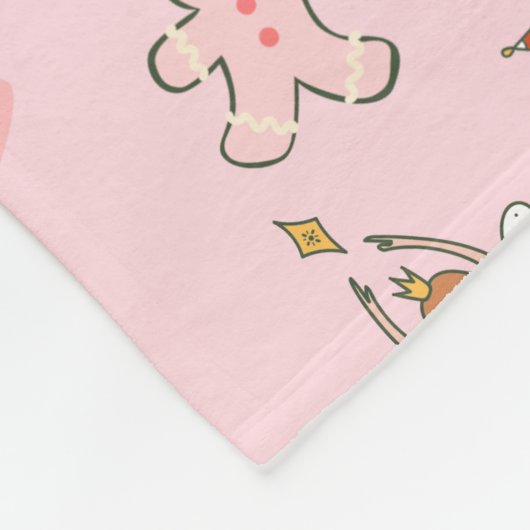 Babys First Christmas Nutcracker フリースブランケット (角)