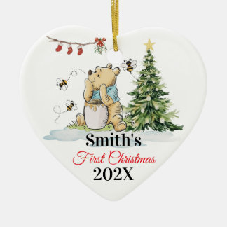 Baby's First Christmas Ornament | Bear & Bees Cust セラミックオーナメント