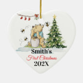 Baby's First Christmas Ornament | Bear & Bees Cust セラミックオーナメント (裏面)