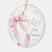 Baby's First Christmas Ornament Bow Coquette セラミックオーナメント (左)