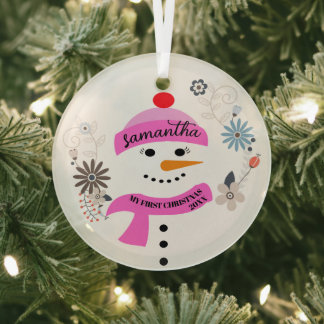 Baby's First Christmas Ornament, Personalized ガラスオーナメント