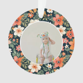  Baby's First Christmas Ornament Photo Floral オーナメント