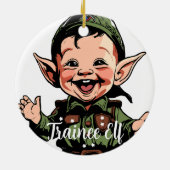 Baby's First Christmas Ornament | Trainee Elf セラミックオーナメント (裏面)