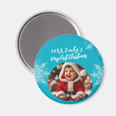 Baby's First Christmas Personalized Photo  マグネット (正面/裏面)