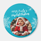 Baby's First Christmas Personalized Photo  マグネット (正面)
