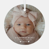 Baby's First Christmas Photo ガラスオーナメント (裏面)