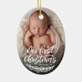 Baby's First Christmas Photo セラミックオーナメント (裏面)