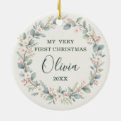 Baby's First Christmas Photo セラミックオーナメント (裏面)