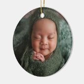 Baby's First Christmas Photo Birth Stats  セラミックオーナメント (左)