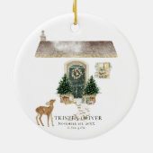 Baby's First Christmas Photo Birth Stats  セラミックオーナメント (裏面)