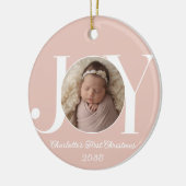 Baby's First Christmas Photo Blush Pink セラミックオーナメント (左)