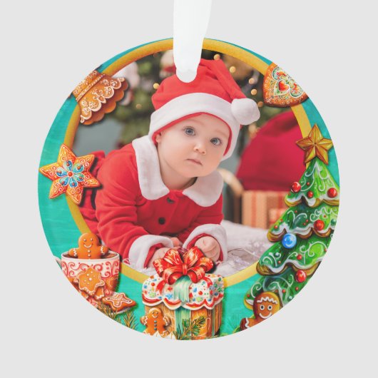 Baby's First Christmas Photo | Holiday Keepsake オーナメント (正面)