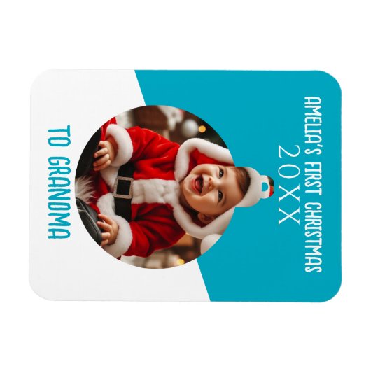 Baby's First Christmas Photo Ornament Keepsake  マグネット (横)