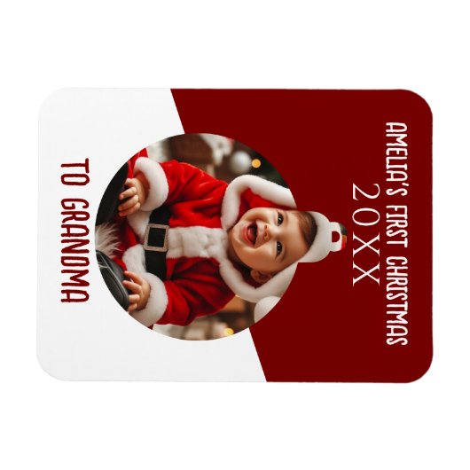 Baby's First Christmas Photo Ornament Keepsake  マグネット (横)