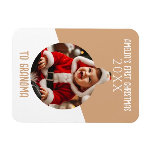 Baby's First Christmas Photo Ornament Keepsake  マグネット (横)