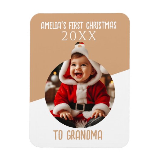 Baby's First Christmas Photo Ornament Keepsake  マグネット (縦)