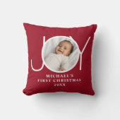 Baby's First Christmas Photo Red クッション (正面)