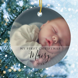 Baby's First Christmas Photos Script セラミックオーナメント