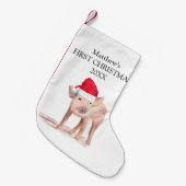 Baby's First Christmas Piglet Pig Forest Boy スモールクリスマスストッキング (正面 (吊り時))