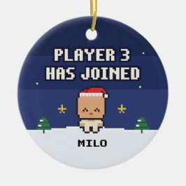 Baby's First Christmas Player 3 Pixel Ornament セラミックオーナメント