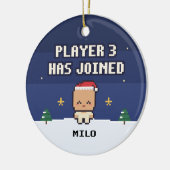 Baby's First Christmas Player 3 Pixel Ornament セラミックオーナメント (左)