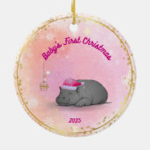 Baby's First Christmas - Porcelain Hippo Ornament セラミックオーナメント (裏面)