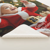 Baby's First Christmas Sherpa Blanket Custom Photo シェルパブランケット (3/4)