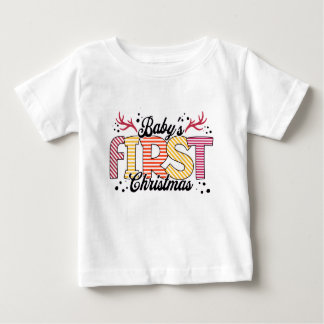 Baby's First Christmas T-shirt Design ベビーTシャツ