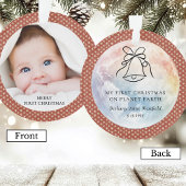 Baby's First Christmas Terracotta Photo Keepsake オーナメント