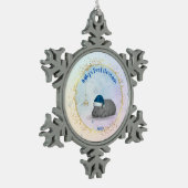 Baby's First ChristmPygmy Hippo Christmas Ornament スノーフレークピューターオーナメント (左)