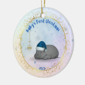 Baby's First ChristmPygmy Hippo Christmas Ornament セラミックオーナメント (左)