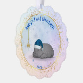 Baby's First Chritmas - Paper Ornament - Hippo オーナメントカード (左)
