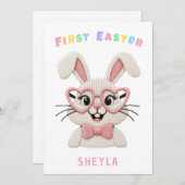 Baby's First Easter Bunny Heart Glasses シーズンカード (正面/裏面)