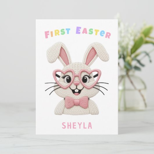 Baby's First Easter Bunny Heart Glasses シーズンカード (スタンド正面)