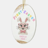 Baby's First Easter Bunny Heart Glasses セラミックオーナメント (左)