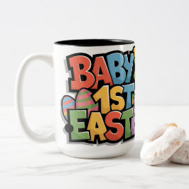 Baby's First Easter Colorful Block Lettering & Egg ツートーンマグカップ