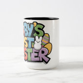 Baby's First Easter Colorful Block Lettering & Egg ツートーンマグカップ (中央)
