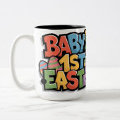 Baby's First Easter Colorful Block Lettering & Egg ツートーンマグカップ (左)
