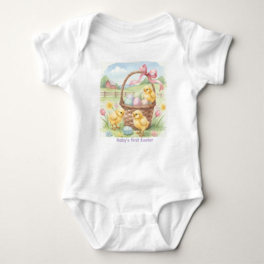 Baby's First Easter cute Customize one piece shirt ベビーボディスーツ (正面)