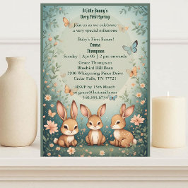 Babys First Easter Pastel Green Spring Bunny Party 招待状