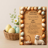 Babys First Easter Pastel Green Spring Lamb Party 招待状