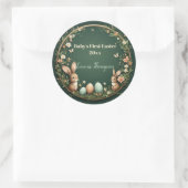 Baby's First Easter Spring Wreath Woodland Animals ラウンドシール (バッグ)